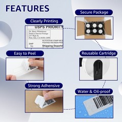 2Rolls 1.1″x3.5″ Permanent Frame DK-1201 for Brother QL Address Label Printer