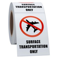 Hybsk 2×3 Inch Surface Transportation ONLY DOT Warning Labels 1 Roll, White