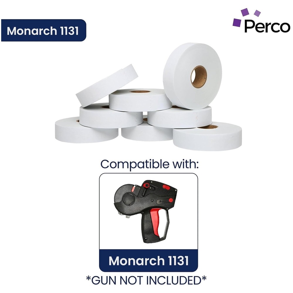 60,000 White Pricing Labels for Monarch 1131 – 24 Rolls