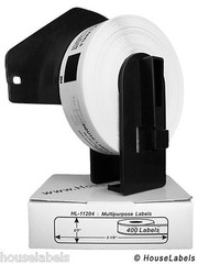 Non-OEM Fits BROTHER DK-1204 Labels – (2) Rolls of 400 + (1) REUSABLE FRAME