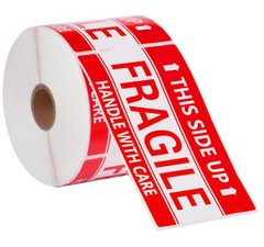3 x 5 Inch Handle with Care This Side Up 500 Permanent Adhesive Fragile Stickers