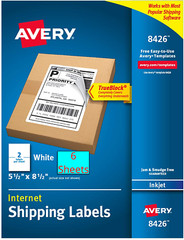 (12 LABELS) LASER Avery Shipping Mailing Labels Half Sheet 5.5 x 8.5″ TrueBlock