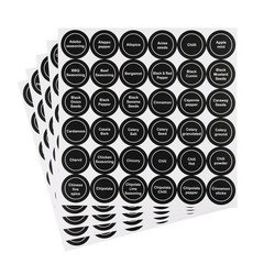 Black Spice Jar Labels Removable Spice Labels Stickers for Kitchen Pantry Foo…