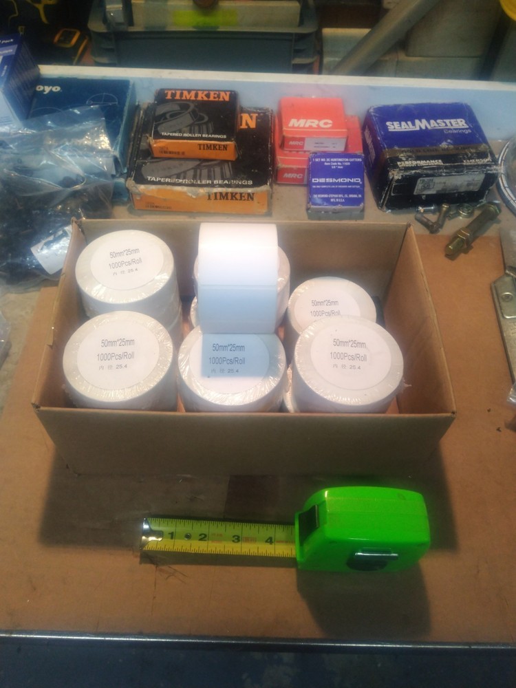 12) Rolls. 50mmx25mm DirectThermal Barcode Label. Adhesive. Rollo / Zebra 12,000
