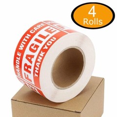 2000 Fragile Stickers 3×5 Handle with Care Thank You Shipping Warn Labels 4 Roll