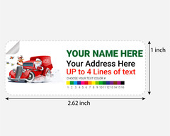 Personalized Cartoon Retro Christmas Van Theme Address Labels Sticker 2.625″x01″