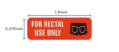 For Rectal Use Only Labels 1.5×0.375 Inch Fluorescent Red Orange 500 Roll