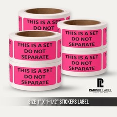 500 1” x 1 1/2” DO NOT SEPARATE Pink Labels Stickers Shipping Packaging