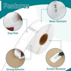 5Rolls PriceTag 400 Label Rat-Tail Style for DYMO LabelWriter 30373 7/8″x15/16″