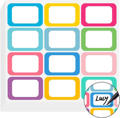 Name Tags,240 Pcs Name Tag Stickers for Classroom 2″X 3″Waterproof Name Labels f