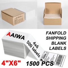 Thermal Direct Shipping Labels ( 1500 4×6 Fan-Fold Labels) for Zebra & Rollo US