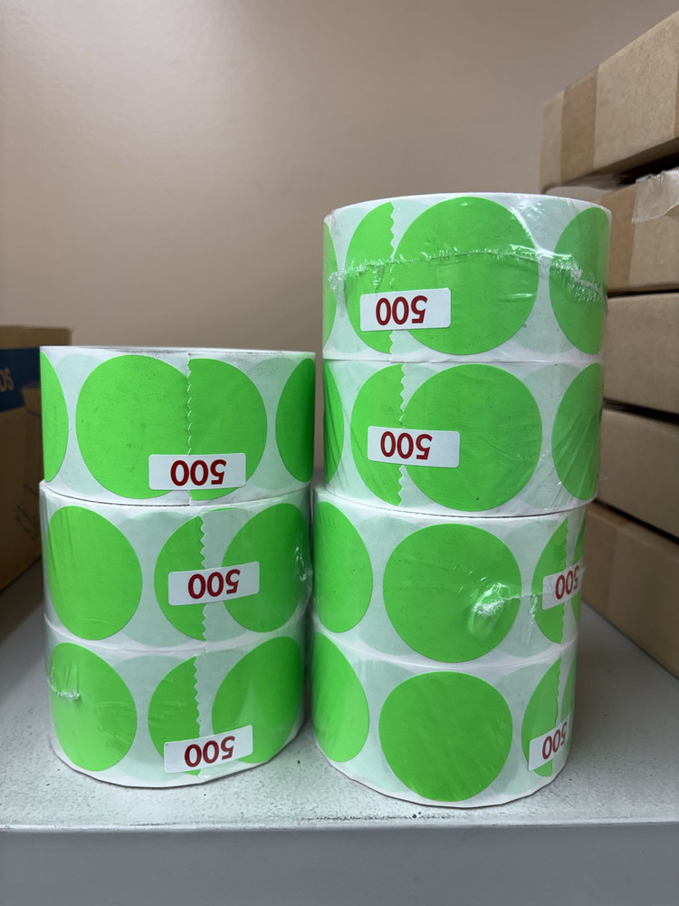 ULINE 1.5″ Round Label (Green) 7 Rolls (S-2775G)