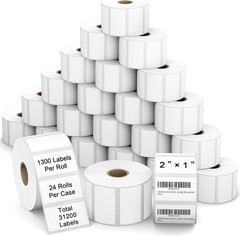 2×1 Direct Thermal Barcode Labels Rolls for Zebra LP2824 ZD411 ZD410 3-Proof
