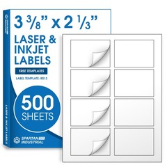 2 1/3″ X 3 3/8″ Matte White Printable Labels (500 Sheets, 4000 Stickers) Name…