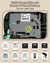 5-Pack TZe-231 Label Tape Compatible for Brother TZe TZ Tape 12mm 0.47 Lamina…