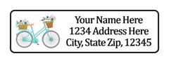 Flower Bike Personalized Return Address Labels 1/2 in by 1 3/4 in