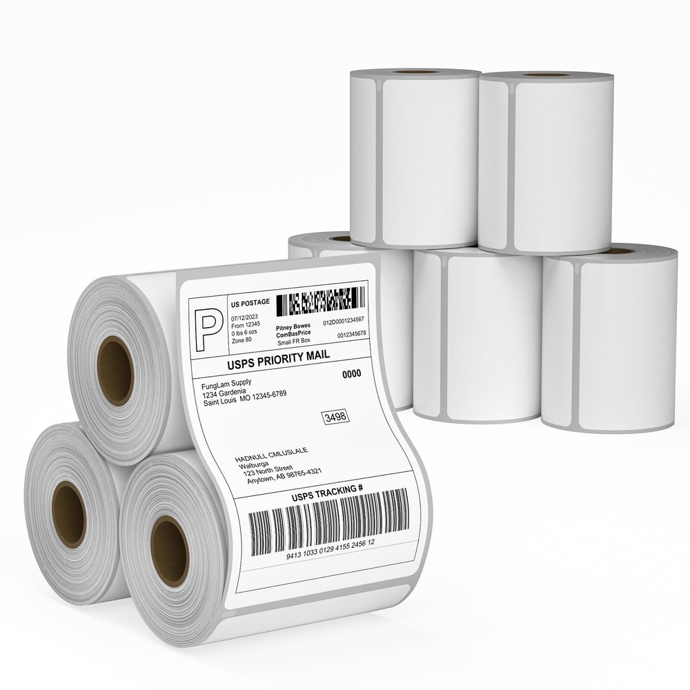 8 Rolls 4XL Labels 4″x6″ Direct Thermal Shipping Label Compatible with LabelW…