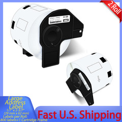 2x (29 mm x 62 mm) Large Address Label for Brother DK-1209 With QL-810W,QL-580N