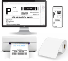 4×6 Direct Thermal Shipping Labels 1500 Total 6 Rolls Zebra Compatible Labels