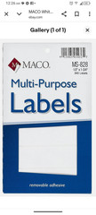 MACO White Rectangular Multi-Purpose Labels, 1/2 x 1-3/4 Inches,MS828 18 packs