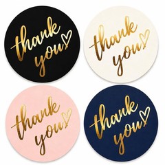 500 PCS Thank You Sticker Labels Roll – 1.5 Inch Round Gold Foil Stickers
