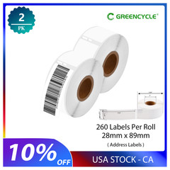 2PK White Thermal Self-Adhesive Address 260P/Roll Label Paper For Dymo 30320