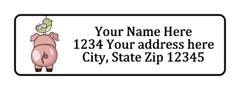 PIG BUTT AND BIRD Personalized Return Address Labels 1/2 in by 1 3/4 in