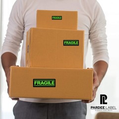 Fragile Stickers Value Pack 1″x3″ – Neon Green Yellow Orange | 6 Rolls 250/Roll