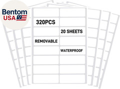 Removable Waterproof Labels for Bottles -320PCS 0.62 X 2.35 Inch Organizing Name