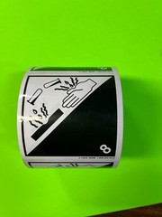 Tape Logic Labels, “Corrosive”, 4″ x 4, Black/White, 500/Roll S-13866 FREE SHIP