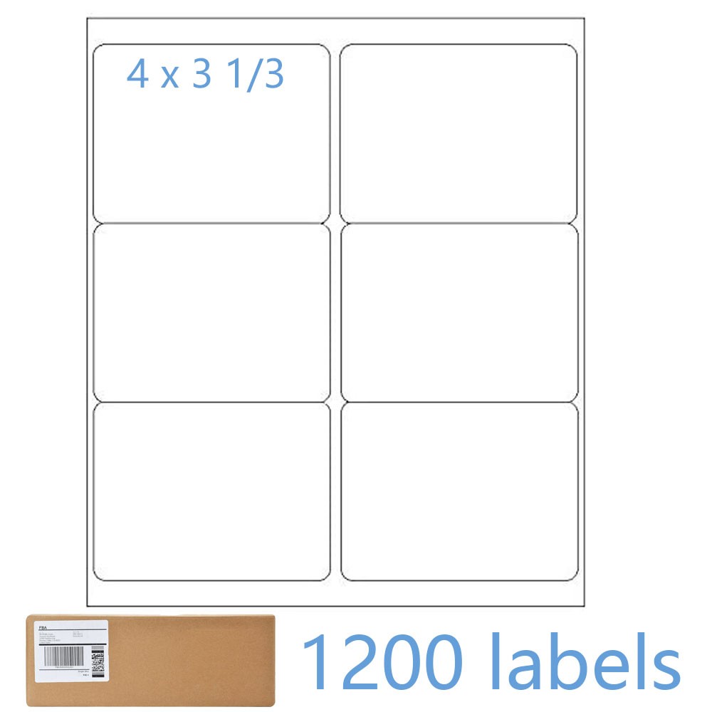 Premium Shipping Address Mailing Labels 4 x 3 1/3 6 Labels Per Sheet (6 UP)