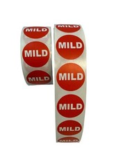 1.125 ” Round inventory Red MILD Food Labels 1000 Per Roll (10 rolls)