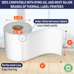 Dasher Products Thermal Shipping Labels Compatible with Dymo Labelwriter 4XL 174