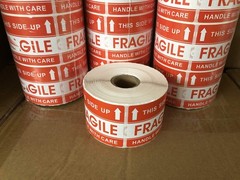 2 x 3 Handle with Care This Side Up Fragile Stickers Adhesive Label 500 Per Roll
