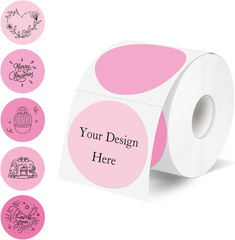 2 Inch round Thermal Label Stickers, Circle Thermal Stickers Labels, Waterproof