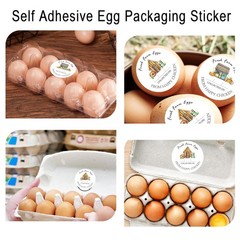 500 Pcs 2 Inch Farm Fresh Eggs Stickers Fresh Egg Carton Decor for Packaging