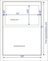 600pcs Half Sheet Shipping Labels w/receipt