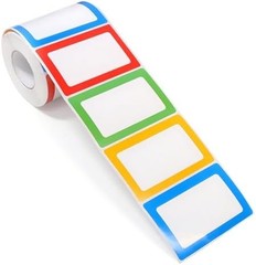 Name Tag Label Stickers Colored – 500 Pcs Blank Plain Name Labels Sticker Rolls