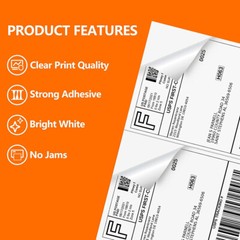200 8.5×5.5 Half Sheet Shipping Labels 2 Per Sheet Self Adhesive