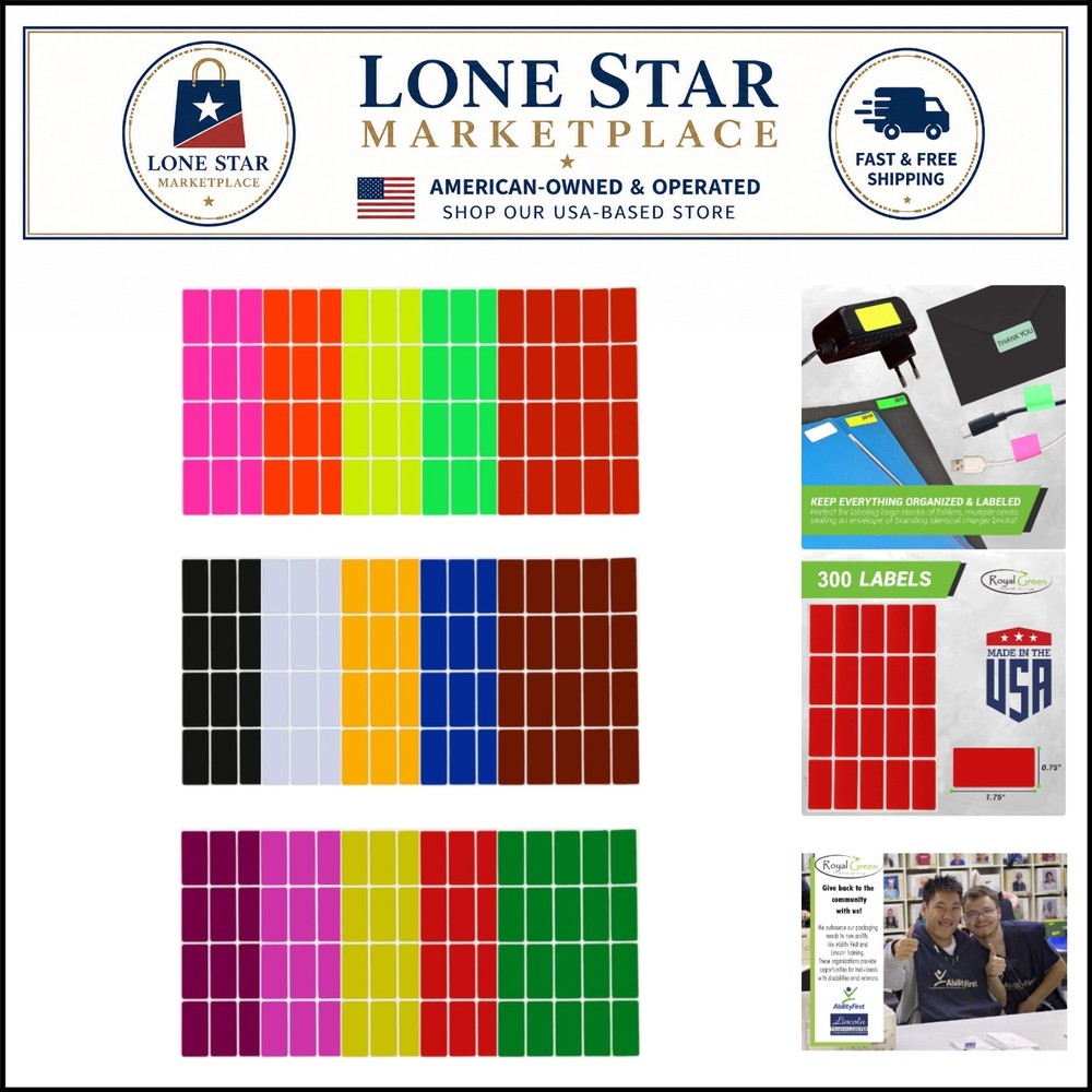 Durable 300 Count Rectangular Fluorescent Labels – Ideal for File Organization