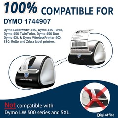 Compatible with DYMO 1744907 (4″ x 6″) Shipping Label Strong Adhesive Perforated