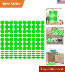 Pack of 1050 Fluorescent Green 3/4 Inch Circle Sticker Labels for Organization