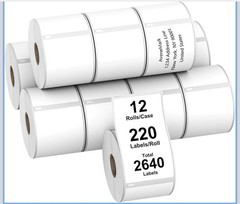 12 Rolls Compatible Direct Thermal Labels Replacement DYMO 30323 2-1/8″ x 4″