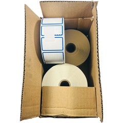 Bin-White Mobile Print Labels Rolls Blue Outline 2″ x 1.25″ 9023-2446 – LOT of 4