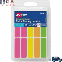 Removable Color-Coding Labels 180 Blank Stickers Organizing School Office Home