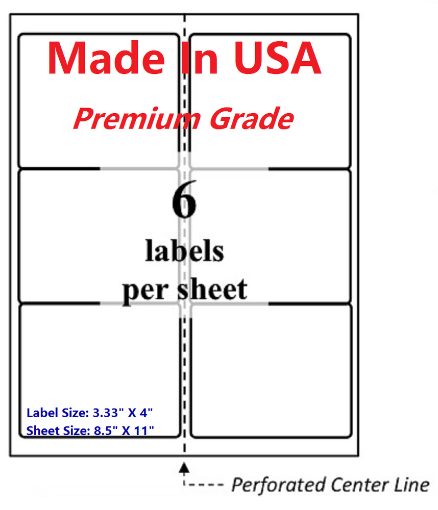600 Wing Office Premium Shipping Labels-3.33″ X 4″-Self Adhesive-8.5×11-FBA-USA