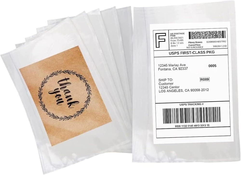 50-10000 6×9” Clear Envelope Pouches Slip Plastic Self Adhesive Shipping Label