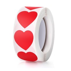 Red Heart Stickers, 1″ Valentines Day Love Shape Labels Self-Adhesive Sticker