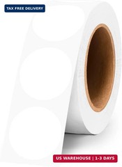 White Dot Stickers 1 Inch 500 Pcs Round Color Coding Labels, White Circle Sticke
