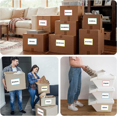 6×4 Inch Large Moving Box Labels, 100 Pack 4 Color Coded Blank Stickers for Pack